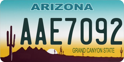 AZ license plate AAE7092