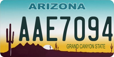 AZ license plate AAE7094