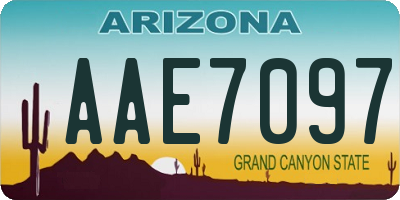 AZ license plate AAE7097