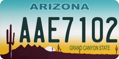 AZ license plate AAE7102