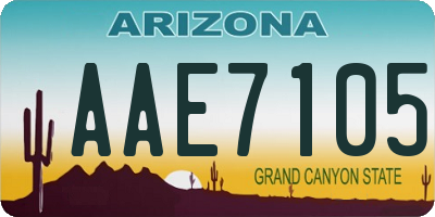 AZ license plate AAE7105