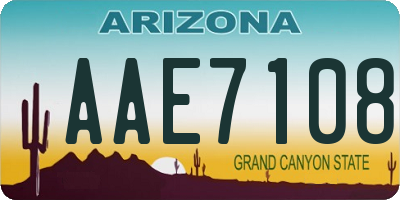 AZ license plate AAE7108