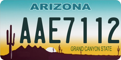 AZ license plate AAE7112