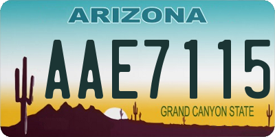 AZ license plate AAE7115