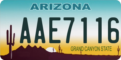 AZ license plate AAE7116