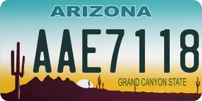 AZ license plate AAE7118