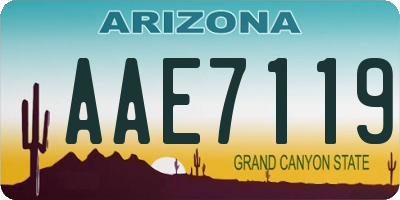 AZ license plate AAE7119