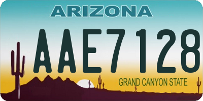 AZ license plate AAE7128