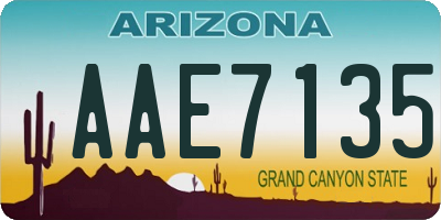 AZ license plate AAE7135