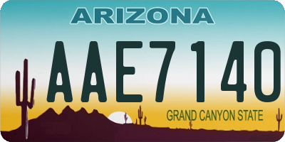 AZ license plate AAE7140