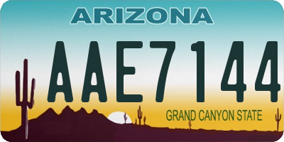 AZ license plate AAE7144