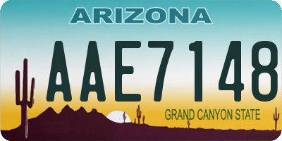AZ license plate AAE7148