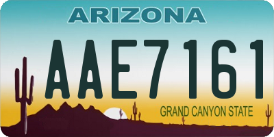 AZ license plate AAE7161
