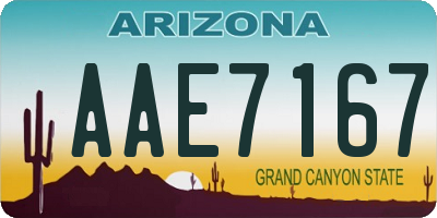 AZ license plate AAE7167