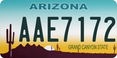 AZ license plate AAE7172