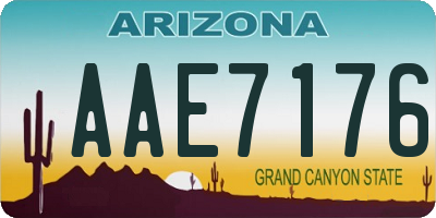 AZ license plate AAE7176