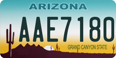 AZ license plate AAE7180
