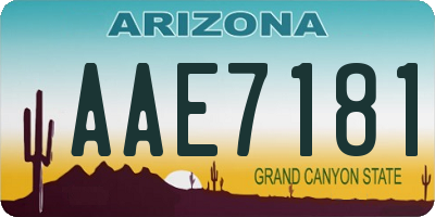 AZ license plate AAE7181