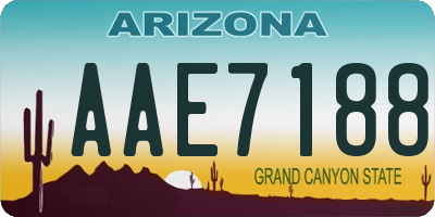 AZ license plate AAE7188