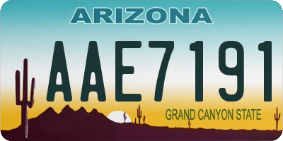 AZ license plate AAE7191