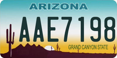 AZ license plate AAE7198