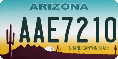 AZ license plate AAE7210