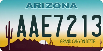AZ license plate AAE7213
