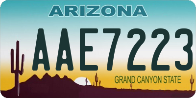 AZ license plate AAE7223