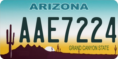 AZ license plate AAE7224