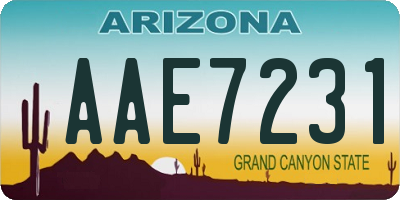 AZ license plate AAE7231