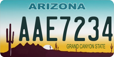 AZ license plate AAE7234