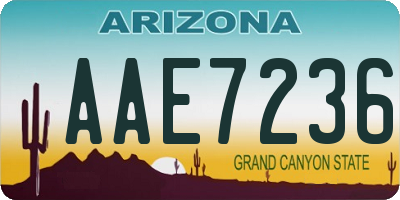 AZ license plate AAE7236
