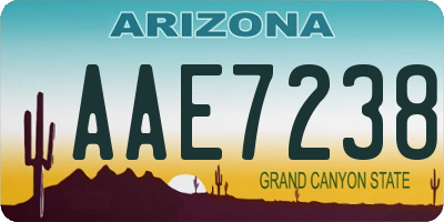 AZ license plate AAE7238