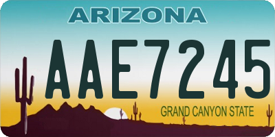 AZ license plate AAE7245