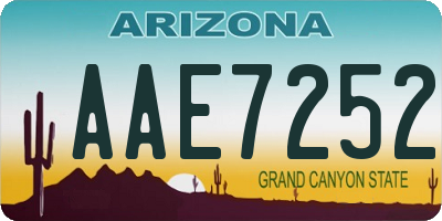 AZ license plate AAE7252