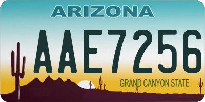 AZ license plate AAE7256