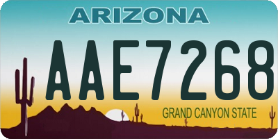AZ license plate AAE7268