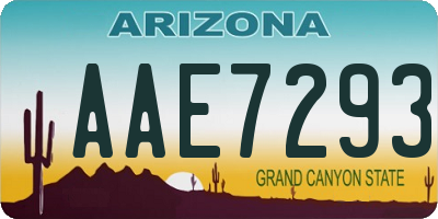 AZ license plate AAE7293