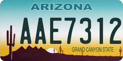 AZ license plate AAE7312