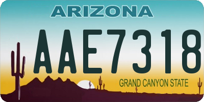 AZ license plate AAE7318