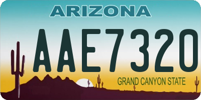 AZ license plate AAE7320