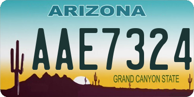AZ license plate AAE7324