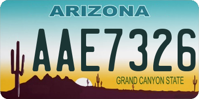 AZ license plate AAE7326