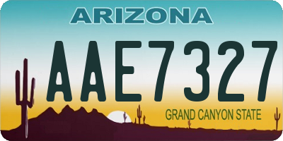 AZ license plate AAE7327