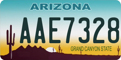 AZ license plate AAE7328