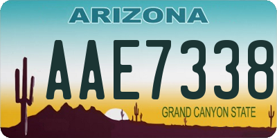 AZ license plate AAE7338