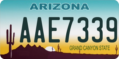 AZ license plate AAE7339