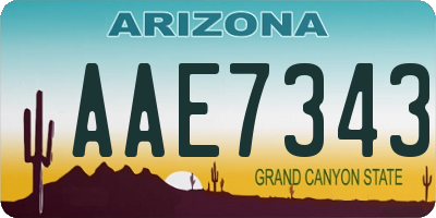 AZ license plate AAE7343