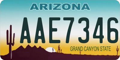 AZ license plate AAE7346