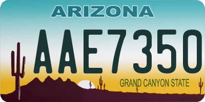 AZ license plate AAE7350